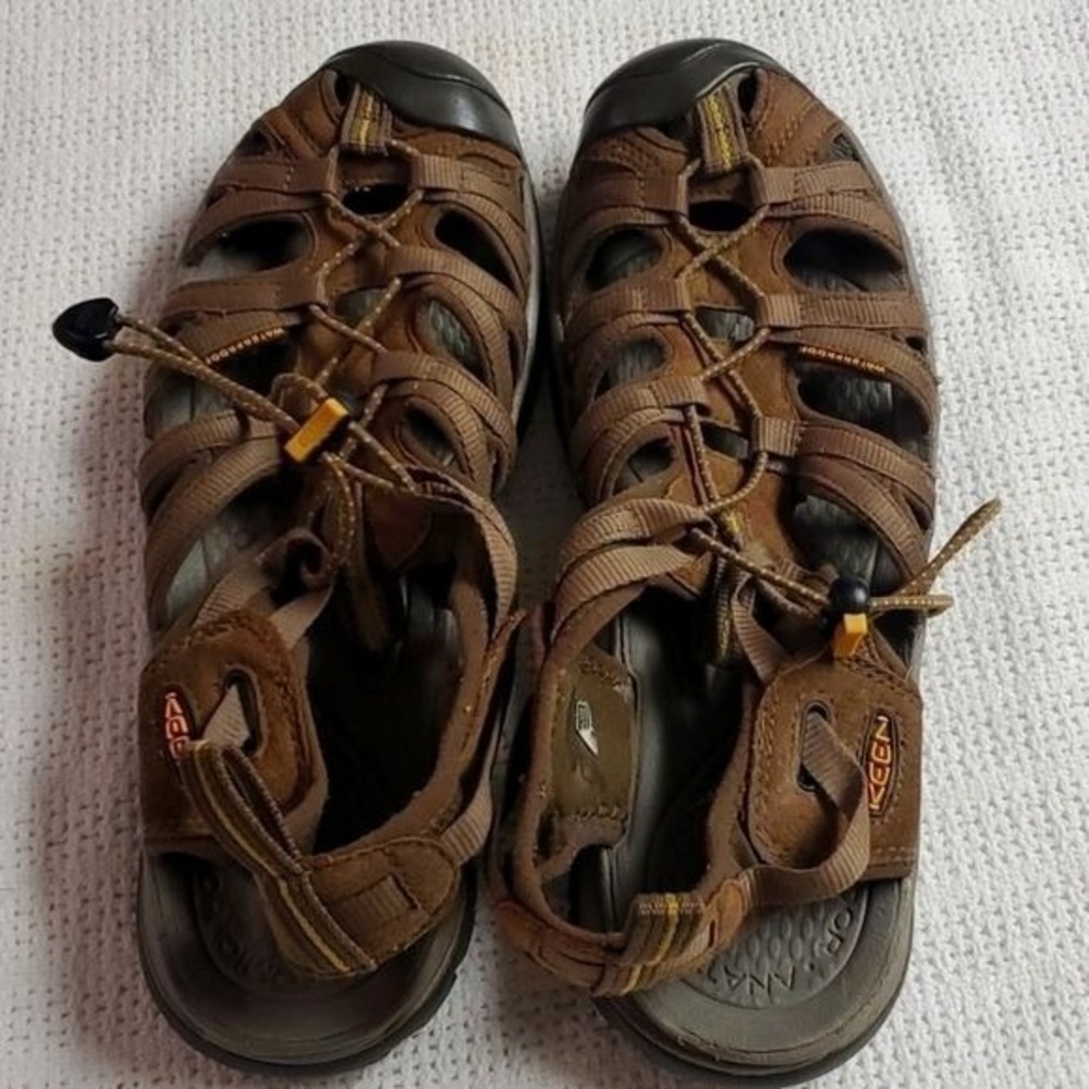 Keen Whisper Fisherman Sz. 10.5‎ Brown Strappy Waterproof Walking Sandals